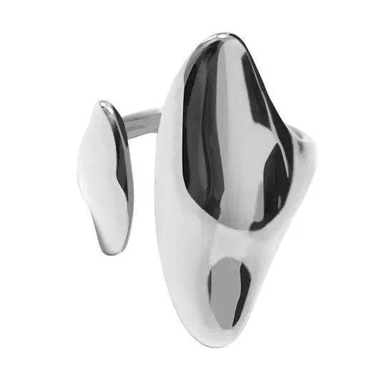 Bague ouverte réglable – Acier inoxydable 316L argenté