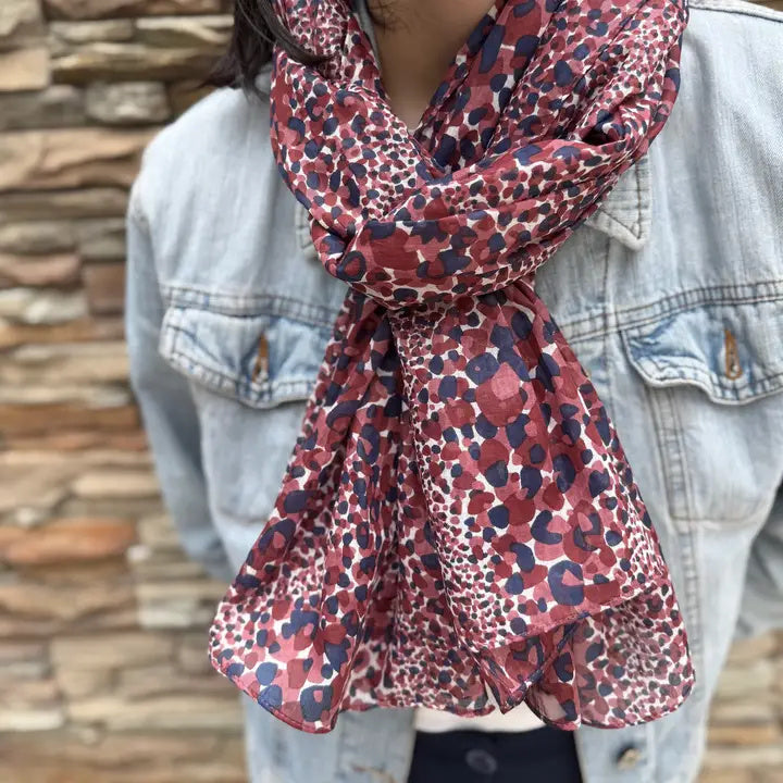 Foulard chèche et paréo en coton naturel – Prune