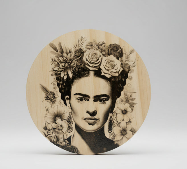 Sous verre Frida Kahlo – Bambou & résine artisanal