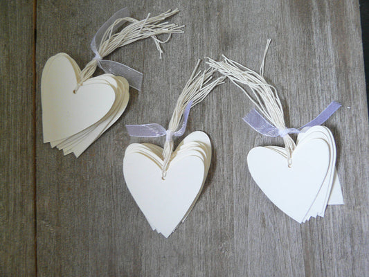 Lot de 40 étiquettes cœur ivoire – Escort cards & Remerciements | Mariage, Baptême