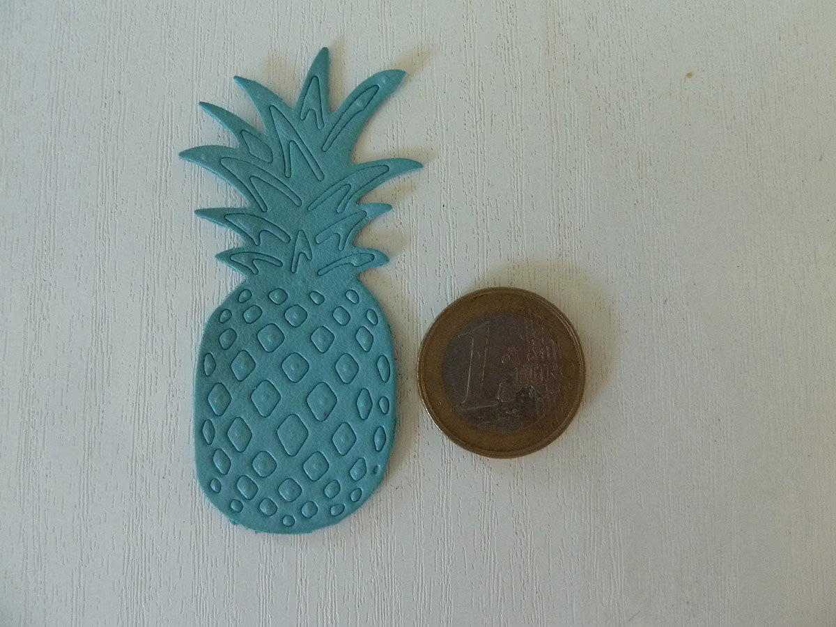 Lot de 4 découpes Ananas en cuir fin – 4 couleurs vives