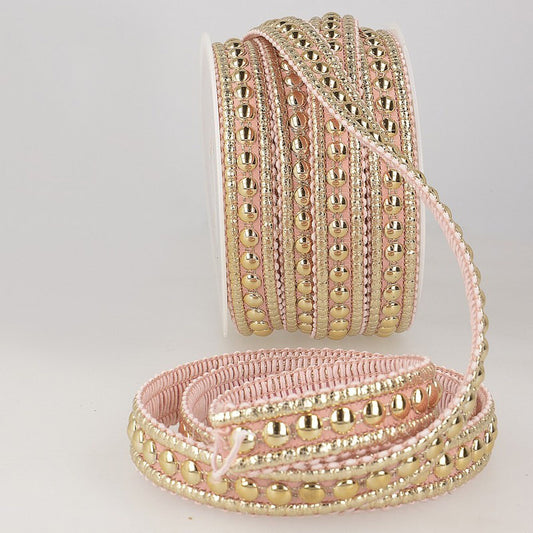 Galon Chic Rose & Doré – Demi-Perles | Customisation & Décoration