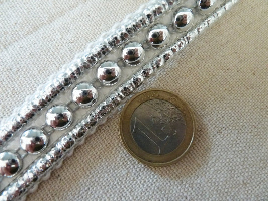 Galon Chic Blanc & Argenté – Demi-Perles | Customisation & Décoration