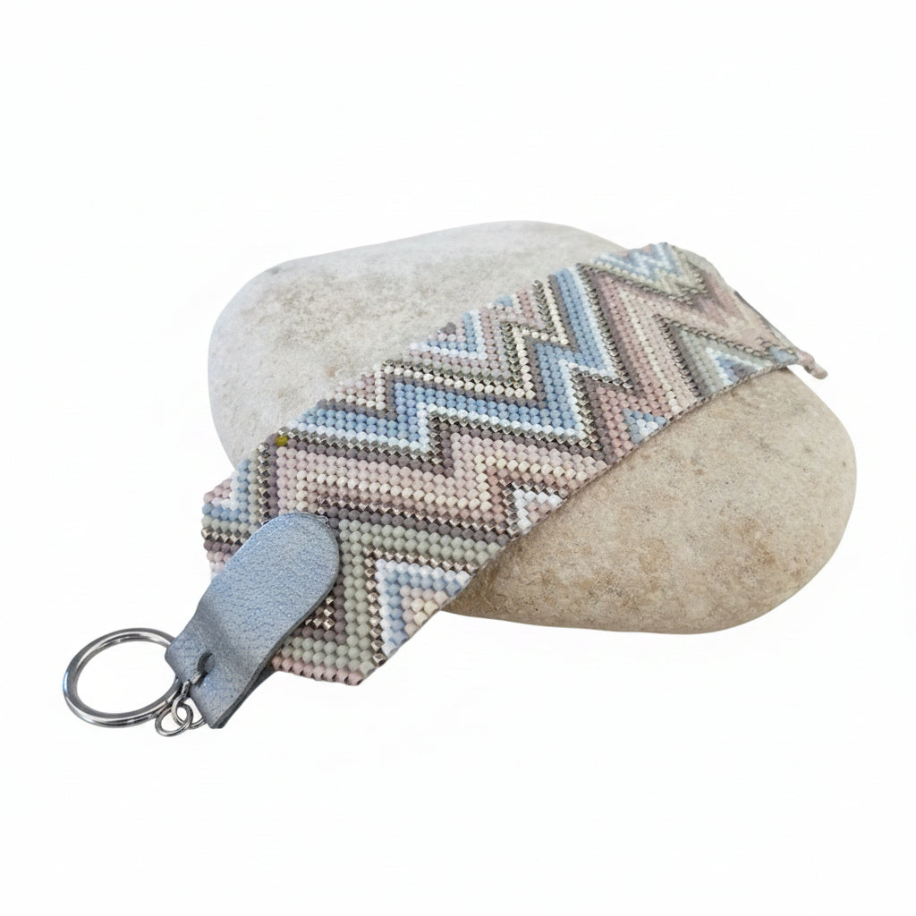 Manchette large tissée perles Miyuki – Tons pastel bohème chic