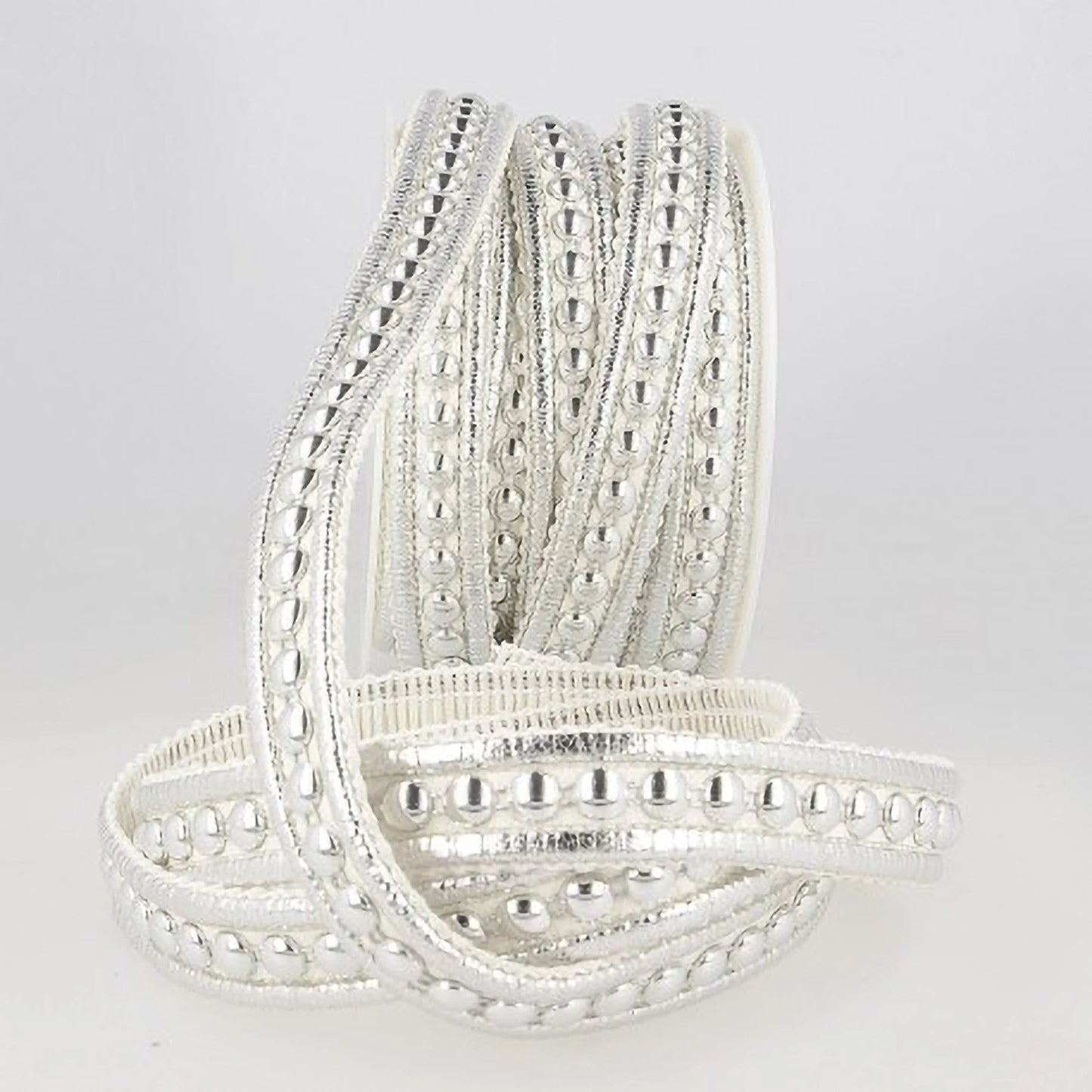 Galon Chic Blanc & Argenté – Demi-Perles | Customisation & Décoration