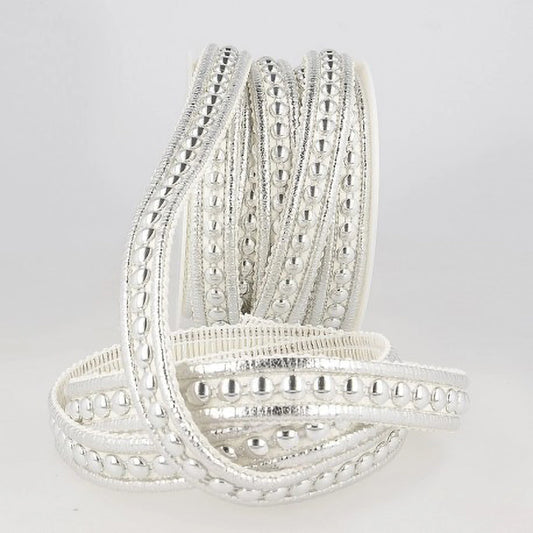 Galon Chic Blanc & Argenté – Demi-Perles | Customisation & Décoration