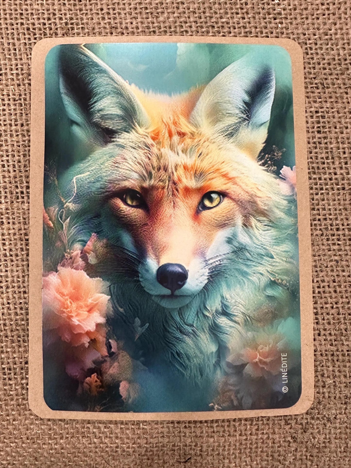 Carte d'un beau renard sur papier cartonné kraft