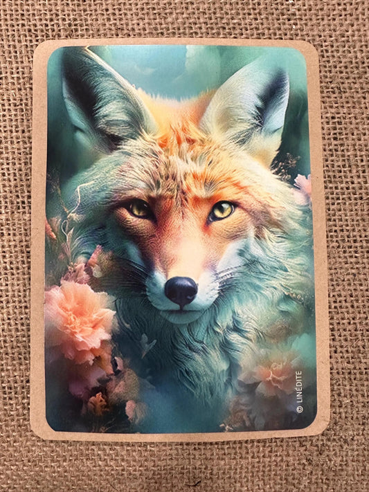 Card of a beautiful fox on kraft cardstock