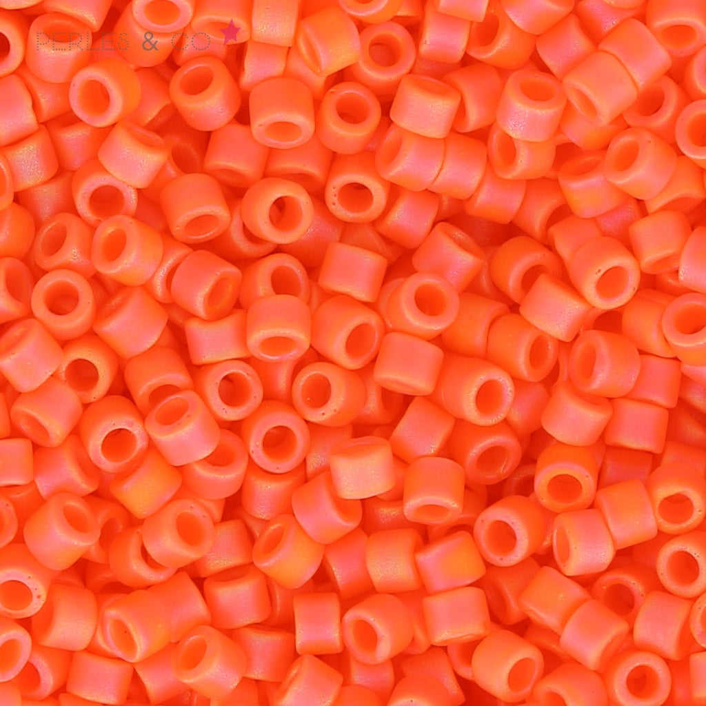 Bracelet tissé perles Miyuki orange & doré – Fait main Normandie