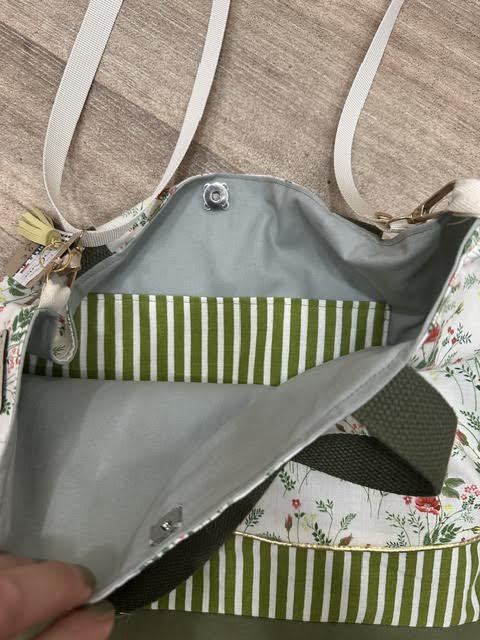 Tote bag fleuri avec bandoulière – Création artisanale