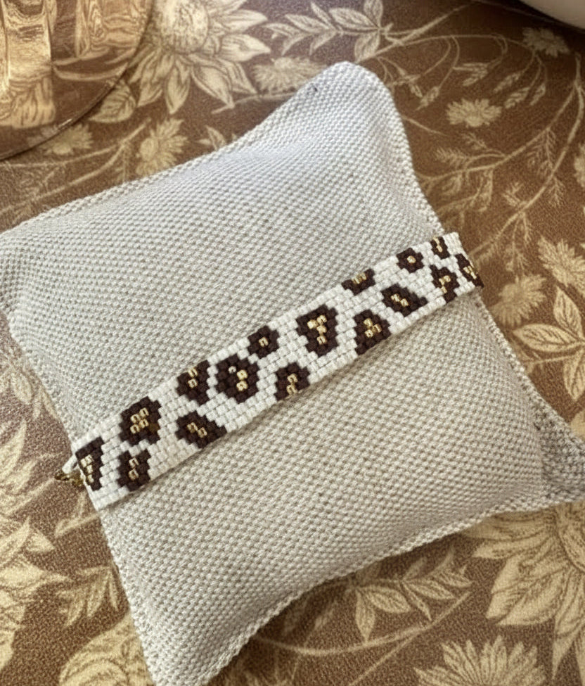 Bracelet tissé motif léopard – Perles Miyuki