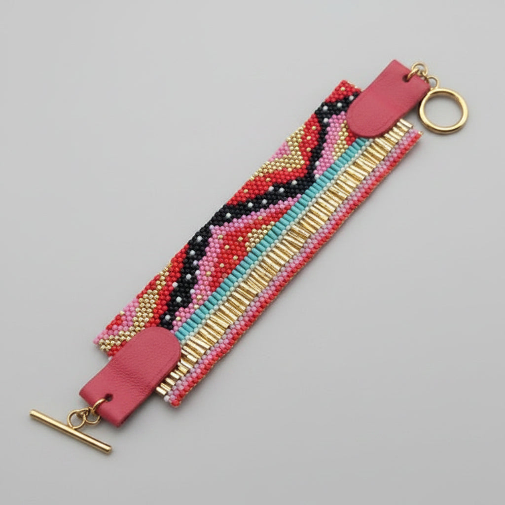 Bracelet Manchette Tissé – Perles Miyuki Multicolores