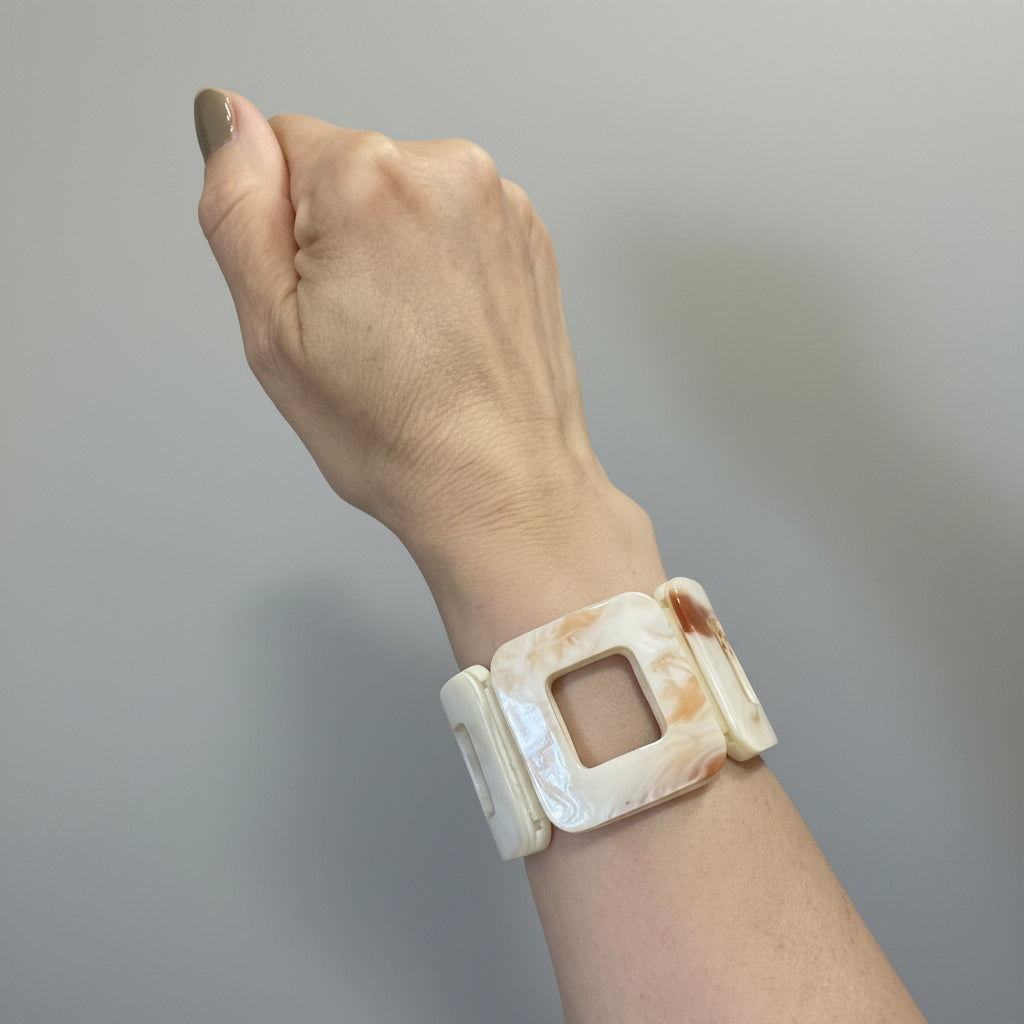 Bracelet manchette Élastique Carré en Acrylique